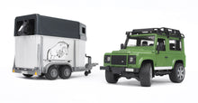 Load image into Gallery viewer, Bruder - Land Rover Defender w/ Trailer & Horse