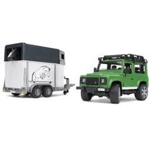 Load image into Gallery viewer, Bruder - Land Rover Defender w/ Trailer & Horse
