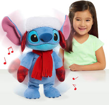 Load image into Gallery viewer, Disney Stitch Holiday Feature Plush | 14.5-Inch Dancing Holiday Toy home Play Toys