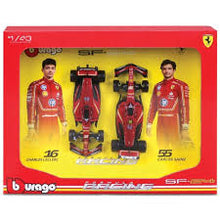Load image into Gallery viewer, Burago 1/43 F1 Ferrari SF-24 2024 Two Pack