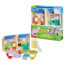Load image into Gallery viewer, Peppa Pig Pop-Open Playgroup set displayed open alongside its packaging