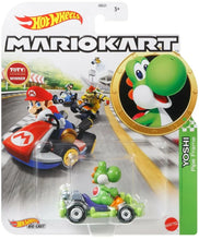 Load image into Gallery viewer, Hot Wheels Mario Kart Yoshi with Pipe Frame Kart