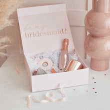 Load image into Gallery viewer, Rose Gold Will You Be My Bridesmaid Box 30cm (W) x 25 cm (D) x 10cm (H)