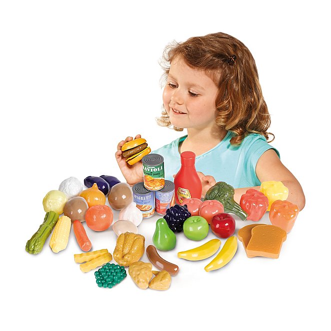 Casdon Little Cook Colourful Pretend Play Food Set Toy, Fruit & Vegeta