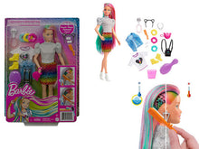 Load image into Gallery viewer, BARBIE LEOPARD RAINBOW HAIR DOLL WITH COLOUR CHANGE FEATURE