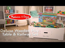 Load and play video in Gallery viewer, MELISSA & DOUG WOODEN RAILWAY SET