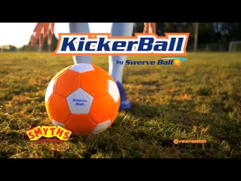 Kickerball Swerving Football Size 4 Toy in Orange & White Swerveball Swerve  Bend