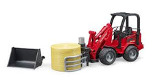 Load image into Gallery viewer, bruder Schaffer Hoflader 2630 Grip Pliers And Round Bale, Red