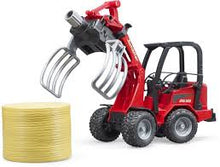 Load image into Gallery viewer, bruder Schaffer Hoflader 2630 Grip Pliers And Round Bale, Red