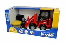 Load image into Gallery viewer, bruder Schaffer Hoflader 2630 Grip Pliers And Round Bale, Red
