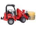 Load image into Gallery viewer, bruder Schaffer Hoflader 2630 Grip Pliers And Round Bale, Red
