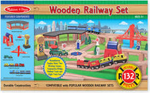 Load image into Gallery viewer, MELISSA & DOUG WOODEN RAILWAY SET