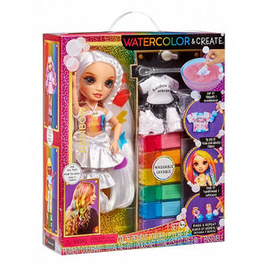 Rainbow High Watercolor & Create Fashion DIY Doll with Washable Watercolors + Tie-Dye Kit,