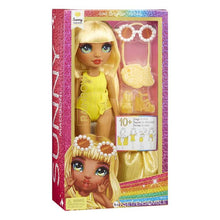 Load image into Gallery viewer, Rainbow High Swim &amp; Style Sunny Yellow 11&#39;&#39; Doll with Shimmery Wrap to Style
