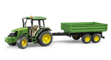 Load image into Gallery viewer, Bruder John Deere 5115M Tractor &amp; Dual Axle Tipping Trailer 02108
