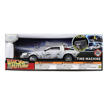 Load image into Gallery viewer, Back To The Future 1:24 Scale Jada Hollywood Rides Die Cast Vehicle - DeLorean Time Machine
