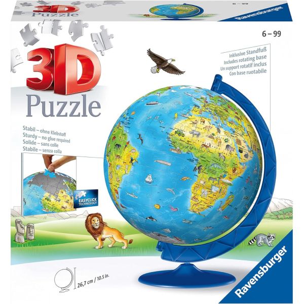 3D Puzzle Children's World Map - 180 Pieces