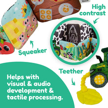 Load image into Gallery viewer, Lamaze &amp; John Deere Farm to Table Journey – Sensory Toy – Folding Soft Book
