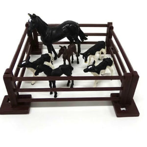 SET BABY ANIMAL WITH HORSE AND HURDLE - VARIOUS