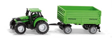 Load image into Gallery viewer, DEUTZ-FAHR with Fortuna 4-wheel-trailer GREEN
