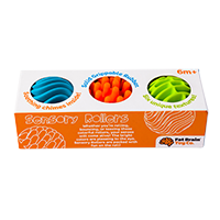 Load image into Gallery viewer, FAT BRAIN TOYS BABY AND TODDLER LEARNING SENSORY ROLLERS - SET OF 3 SPHERES
