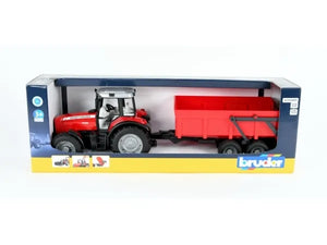 Massey Ferguson 7480 with front loader and tipper trailer