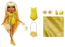 Load image into Gallery viewer, Rainbow High Swim &amp; Style Sunny Yellow 11&#39;&#39; Doll with Shimmery Wrap to Style
