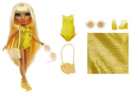 Rainbow High Swim & Style Sunny Yellow 11'' Doll with Shimmery Wrap to Style