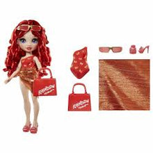 Load image into Gallery viewer, Rainbow high swim &amp; style fashion doll- ruby (red)
