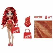 Rainbow high swim & style fashion doll- ruby (red)