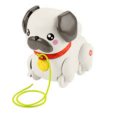 Fisher-Price FP Pets Walk-the-Pup Pug Baby & Toddler Pull Toy with Motion & Sounds