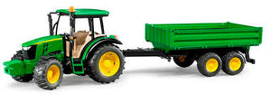 Bruder John Deere 5115M Tractor & Dual Axle Tipping Trailer 02108