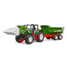 ROADMAX TRACTOR WITH FRONT LOADER AND TRAILER 03452 BRUDER