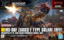 Load image into Gallery viewer, HG Zaku II (F Type) Solari's Machine Requiem for Vengeance 1/144 Model Kit
