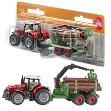 Load image into Gallery viewer, SIKU Massey Ferguson Tractor with Forestry Trailer 1:87
