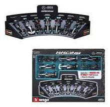 Load image into Gallery viewer, burago Formula Racing 1:43 Mercedes AMG 7 Piece Collection with Display Stand
