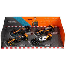 Load image into Gallery viewer, Burago McLaren F1 Lando Norris Highlights 4 Car Set
