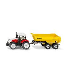 Load image into Gallery viewer, SIKU Steyr Tractor &amp; Krampe Tipping Trailer – Farmyard Adventures
