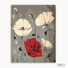 Load image into Gallery viewer, Figured’Art Red and White Flowers Paint by Numbers 40 × 50 cm
