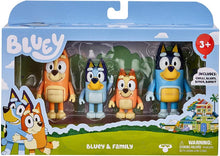 Load image into Gallery viewer, Bluey Character Figures Bluey &amp; Family - 4 Pack
