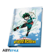 Load image into Gallery viewer, MY HERO ACADEMIA - Pck XXL glass + Pin + Pocket Notebook &quot;Heroes&quot;
