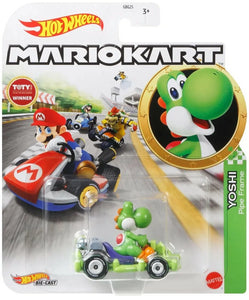 Hot Wheels Mario Kart Yoshi with Pipe Frame Kart