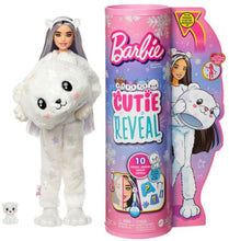 Load image into Gallery viewer, Barbie Cutie Reveal Snowflake Sparkle Doll - Polar Bear Plush Costume
