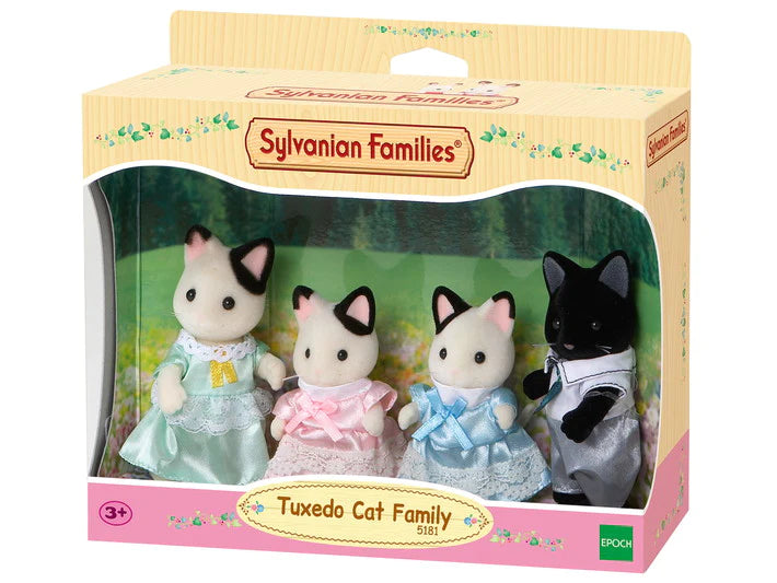Sylvanian Tuxedo Cat Family