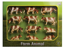 Load image into Gallery viewer, (Kids Globe) Kids Globe Farm Animals 12 Cows BROWN &amp; White
