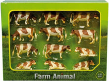 Load image into Gallery viewer, (Kids Globe) Kids Globe Farm Animals 12 Cows BROWN &amp; White
