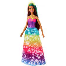 Mattel Barbie Dreamtopia Princess Brunette With Green Hairstreak