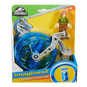 Imaginext Jurassic World CLAIRE & GYROSPHERE Fisher Price Dino figure vehicle