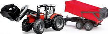 Load image into Gallery viewer, Massey Ferguson 7480 with front loader and tipper trailer

