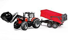 Load image into Gallery viewer, Massey Ferguson 7480 with front loader and tipper trailer
